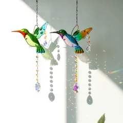 9pcs Crystal Suncatcher with Beads Chain Rainbow Maker Crystal Pendants  Window Hanging Sun Catcher Ornament for Windows Curtain Garden Home  Decoration 
