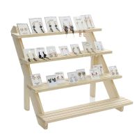 Portable Wooden Retail Table Display Stand for Market Craft Shows Tradeshows Earring Ring Display Rack 2/3/4-Tier Jewelry Pack