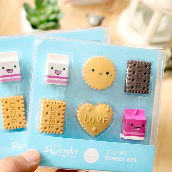 free-shipping-10packs-cute-stationery-creative-boxed-milk-biscuit-eraser-set-school-supplies-stationery