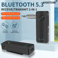 KEBETEME 2 IN 1ตัวส่งสัญญาณบลูทูธรถยนต์ไร้สาย5.3 AUX3.5การโทรแบบแฮนด์ฟรี