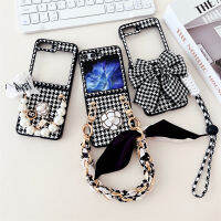 เคสโทรศัพท์พับได้ปลอกคอกันสุนัขเลียนิ่มแฟชั่นสุดหรูลายหญิงสาวสีสันสีทึบเคสมือถือพับได้สำหรับ Samsung Galaxy 5G Moblie Z Flip 4 3 1/2โทรศัพท์ป้องกันทุกส่วนของเครื่องเคส Samsung Galaxy