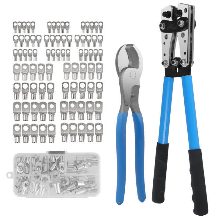 Battery Cable Crimping Tool 101/0 AWG Heavy Duty Wire Lugs with Wire