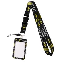 【CW】♛ﺴ  DZ1808 Airplane Lanyard Credit ID Badge Holder Rings Student Bank Bus Business Card Cover Keychain