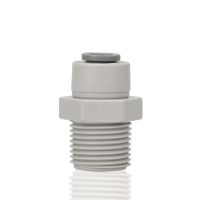 G 3/8 Male Thread - 1/4 OD Tube RO Water Quick Connector Straight Tight Junction Double Sealing PE Pipe Fitting