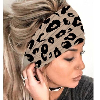 New Gradient Leopard Sports Wide Headband Elastic Vintage Turban Headwrap for Women Girls Cotton Soft Bandana Hair Accessories