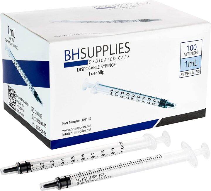 ไซริงค์ป้อนอาหาร BH Supplies 1ml Syringe Without Cap Oral Dispenser ...