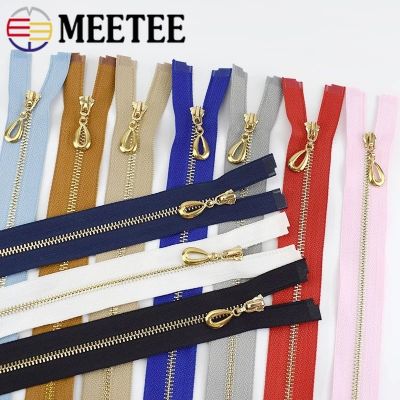 ♨♈ 2/5Pcs Meetee 15-70cm 3 Metal Zipper Close/Open-End Zippers Auto Lock Deco Zip for Bag Zipps DIY Pants Placket Sewing Material