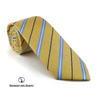 Giorgio Del Sarto Necktie 7.5 cm Yellow Fabric Texture เนคไทสีเหลืองมีเท็กเจอร์