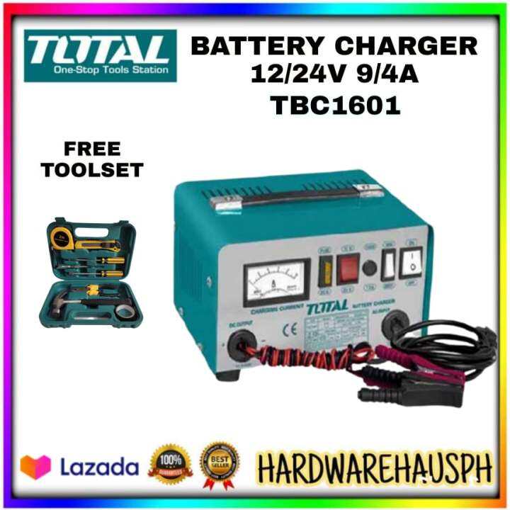 Total/Ingco/Greenfield Battery Charger with free toolset Lazada PH