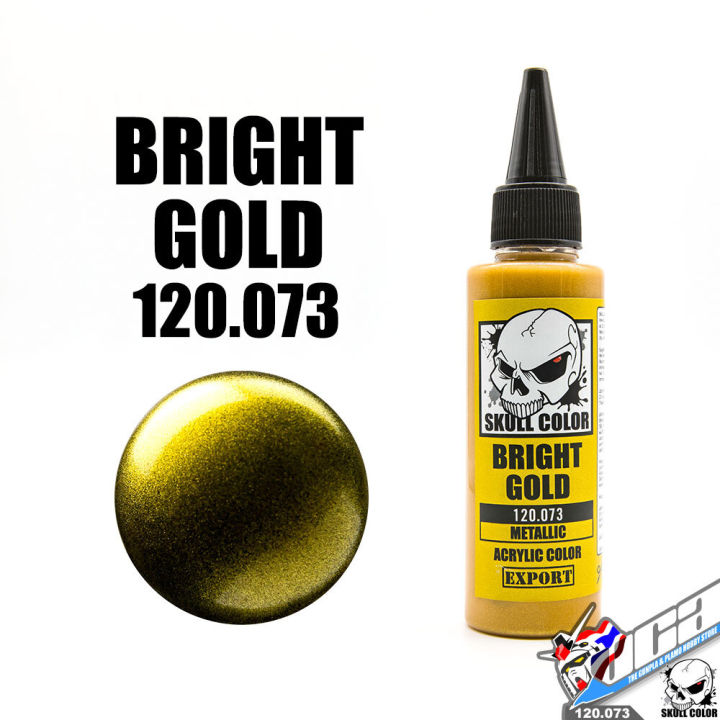 SKULL COLOR 120.073 BRIGHT GOLD ACRYLIC COLOR 60ML METALLIC สีอะครีลิกสำหรับพลาสติก โมเดล VCA GUNDAM