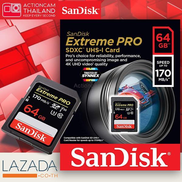 sandisk-sd-card-sdxc-รุ่นใหม่-extreme-pro-64gb-speed-อ่าน170mb-s-เขียน-90mb-s-ประกัน-synnex-ตลอดอายุการใช้งาน-sdsdxxy-064g-gn4in-เมมโมรี่-การ์ด-แซนดิส-กล้อง-ถ่ายภาพ-ถ่ายรูป