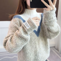 Spot parcel post Sweater off-Season Clearance Mori Style Sweater Fashionable New Big Children Popular Internet Celebrity Winter Coat Turtleneck Laid-Back Style