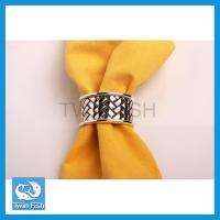 ส่งฟรี ห่วงรัดผ้าเช็ดปากNAPKIN RING   ลายถัก  Twin Fish รหัส NR-25