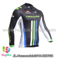 เสื้อจักรยานแขนยาวทีม Cannondale 13 สีดำขาวเขียวฟ้า