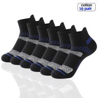 【YD】 Men Ankle Socks10 Cotton Athletic Cushioned Breathable Socks Male Short Size 38-48