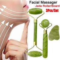 LENNY Eyes 3Pcs/Set Health Care Hands Firming Beauty Tools Face Lifting Anti-Aging Facial Massager Scraper Stone Guasha Board Jade Massage Roller