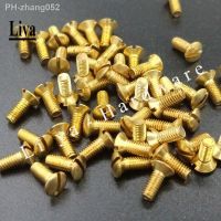 10-20pcs M3 M3.5 M4 M5 M6 DIN964 brass / Nickel plated Brass slotted oval screws raised head screw semi countersunk bolt