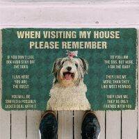 Please Remember Norwegian Elkhound Dogs House Rules Doormat Decor Print Carpet Soft Flannel Non-Slip Doormat for Bedroom Porch