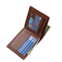 Retro Men Wallets PU Leather Slim Bifold Credit Card Holder Case Short Business Mens Money Clips Portable Money Purse
