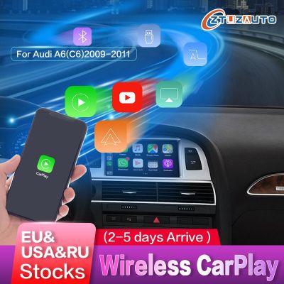 Apple ไร้สาย Carplay Android Auto อินเตอร์เฟซสำหรับ Audi A6 A7 2009-2011,กับ Airplay Mirror Link Car Play Youtube Navigation