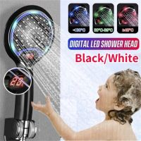 ◆ LED Light Shower Head Digital Temperature Display 3 Color Handheld Sprayer Nozzle Water Saving Shower Head Bathroom Accessories