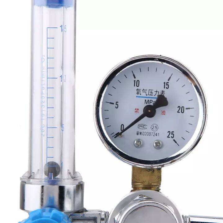 กจ์ออกซิเจน-เกจ์ออกซิเจน-oxygen-regulator-amp-flowmeter-สำหรับวัดแรงดันและปรับอัตราการไหลใน-ถังออกซิเจน-เกจ์ปรับแรงดัน-ครบชุดพร้อมสายออกซิเจน-ใช้ได้กับถังอ๊อกซิเจนทุกขนาด-เกย์หายใจ