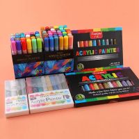36 Colors Acrylic Paint Markers Pens Black &amp; White Paint Marker Set for Rock Painting  Wood  Fabric  Card  Paper  Ceramic Glass Highlighters Markers