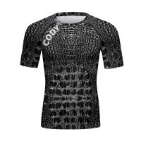 Cody Lundin 2023 New Designer Men Snake 3D Print Gym MMA T Shirt Compression Men Workout Tees Jiu Jitsu BJJ Training T Shirt