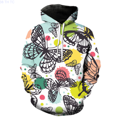 2021 New Cartoon exquisite Butterfly 3D hoodies long sleeve hoodie personality unisex hoodie Couple sweatshirt mens clothing Size:XS-5XL