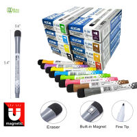 2 Pcs Magnetic Dry Erase Markers With Eraser Cap ,Fine Tip, Low Odor, Non-Toxic - White Board Markers Pens Perfect For Dry Erase Whiteboards In The Office, Classroom Or At Home