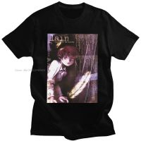 Classic Mens Serial Experiments Lain T Shirts Short Sleeve Cotton Tshirt Anime Manga T-shirt Iwakura Tee Top Clothing Gift 4XL 5XL 6XL