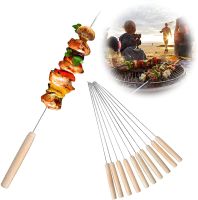 ไม้เสียบบาบีคิว ขนาด 40cm 6 ชิ้น BBQ skewers สแตนเลส ไม้บาบีคิว เหล็กเสียบปิ้ง เหล็กบาบีคิว ไม้เสียบปิ้ง ไม้เสียบอาหาร ไม้เสียบปลาเผา