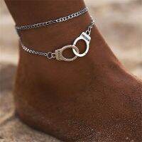 【CW】✱✳  Handcuffs Anklets Fashion Beach Anklet  for Men Barefoot Foot Chain Ornament