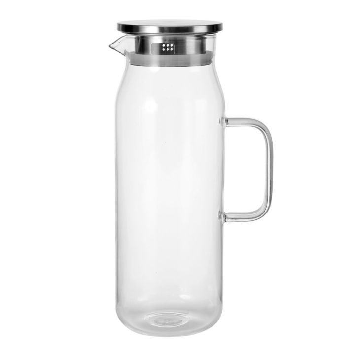 la-cafetiere-single-wall-borosilicate-glass-jug-for-french-press-coffee-makers-with-stainless-steel-silicone-flip-top-lid-and-glass-water-pitcher-drip-free-glass-เหยือกน้ำ