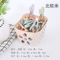 30 Pcs Clothes Pegs Pins with a Basket Colored Plastic Clothespins Durable Windproof Non-slip Laundry Bread Clip Cereal Clip