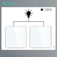 【DT】hot！ Bseed 2Packs 1Gang 2Way Wall Switches Stairs Glass Panel Backlight 240V