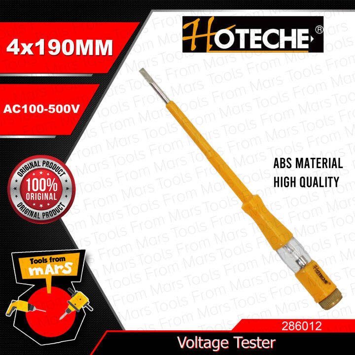 HOTECHE Voltage Tester 4 x 190mm 286012 •TOOLS FROM MARS• Lazada PH