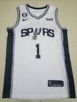 ขายดี San Antonio Spur ผู้ชายอันดับ2023เสื้อเจอร์ซีย์ Victor Wembanyama Swingman-สีขาว/สีดำ/สีเขียว