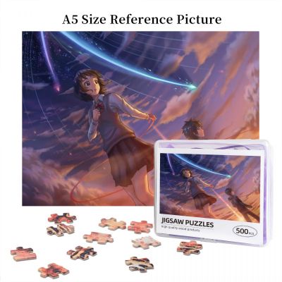 Your Name Mitsuha X Taki (23) Wooden Jigsaw Puzzle 500 Pieces Educational Toy Painting Art Decor Decompression toys 500pcs
