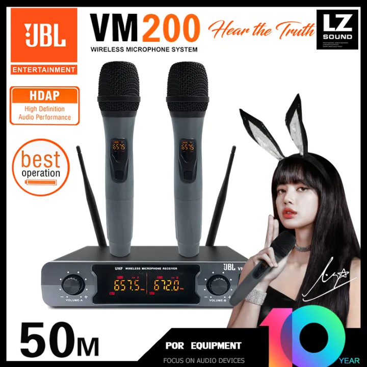 JBL Dual Wireless Microphone VM200 Wireless Microphone UHF 50m