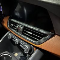 Carbon Fiber Pattern Central Control Air Outlet Decorative Cover For 2017-2019 Alfa Romeo Giulia Interior Decoration Accessories