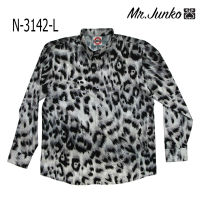 ?ส่งฟรี?เชิ้ตแขนยาว งานต่อลาย Mr.Junko ผ้าซาติน นิ่มใส่สบายไม่ร้อน N-3142-L