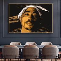 ฮิปฮอป Tupac Music Star โปสเตอร์ภาพเหมือนแร็ปเปอร์และภาพวาดผ้าใบลายพิมพ์รูปภาพศิลปะผนัง0717