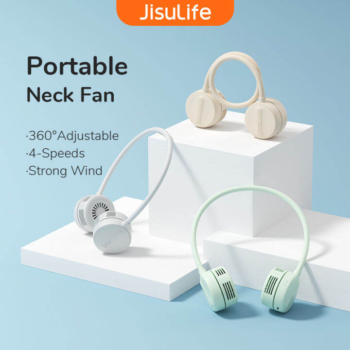 JISULIFE Portable Neck Fan USB Rechargeable Bladeless 360°Adjustable ...