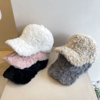 HOT★Winter Warm Baseball Cap Rabbit Fur Blended Cap Ins Tide Female Autumn All-match Plush Hat Suitable For Face Big Baseball Caps