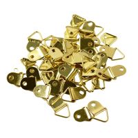 Hanger Hook 50Pcs Triangle Golden Frame Photo Picture D Ring Metal Wall Mount