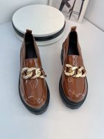 ❆  Increased foreign trade the original single classic British wind paint a small leather shoes leather loafers metal chain big yards single shoes