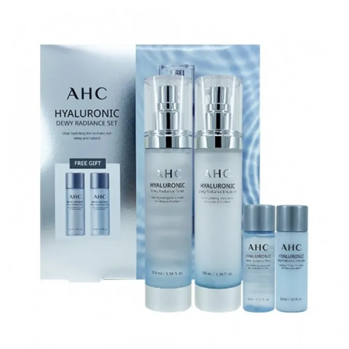 AHC Hyaluronic Dewy Radiance Skin Care Set (2x100ml + 2x30ml) | Lazada