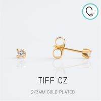 (สำหรับเจาะ Sterile)Tiff CZ 3mm ก้านสีทอง แพคเกจปลอดเชื้อ ปลอดภัย 100%_STD008