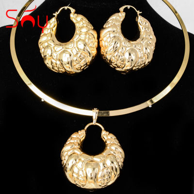Sunny Jewelry Hot-selling Copper Jewelry Sets For Women Round Design Earrings Pendant Collar High Quality Geometric Party Gifts